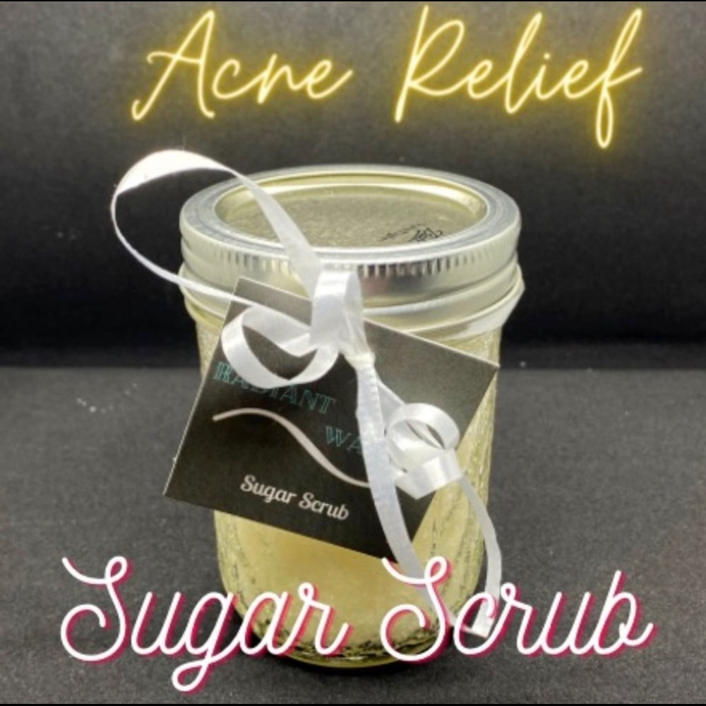 BESTSELLER 8oz acne relief handcrafted sugar scrub by Radiant Waves